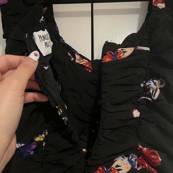 PRINCESS POLLY size 2 black with butterfly detail dress - Picture 3 of 5